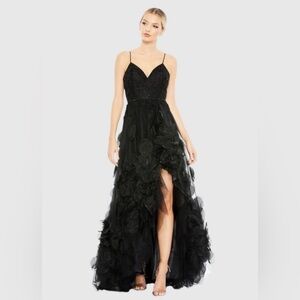 NWT Mac Duggal #11293 Embellished Floral High Low Sleeveless Gown, Size 10